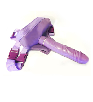 The VIP Violet Harness with Vibrating Silicone Dildo